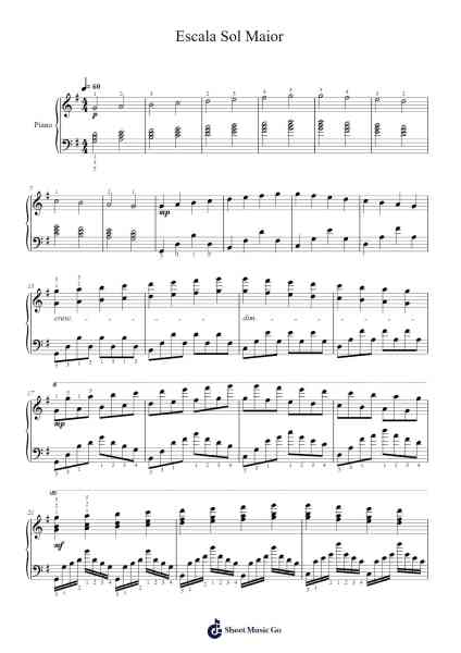 Escala Sol Maior Sheet Music by Sara Massaki-Arr.Tesslass