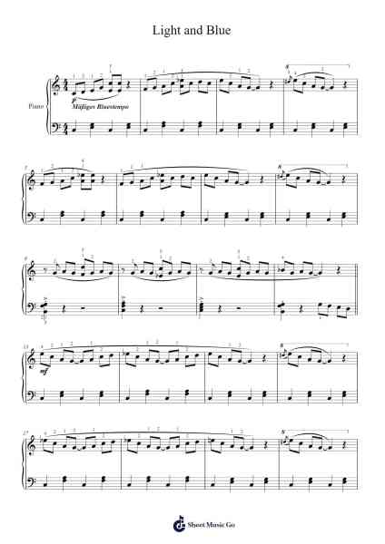 Light and Blue Sheet Music by Willard A. Palmer-Arr.Bercob