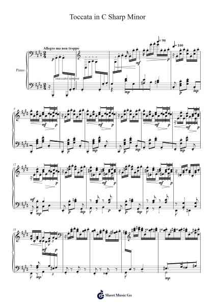 Toccata in C Sharp Minor Sheet Music by Mily Balakirev-Arr.Grotecar Francesgus