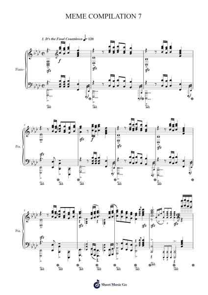MEME COMPILATION 7 Sheet Music by Esther Marotta-Arr.Kathtta