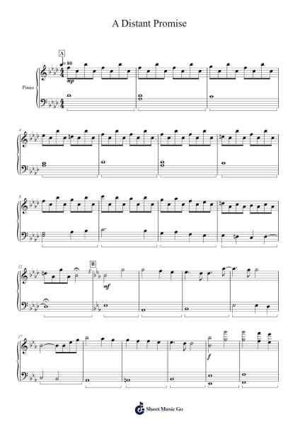 A Distant Promise Sheet Music by Takeru Kanazaki/Yasuhisa Baba/Takafumi Wada/Sho Murakami-Arr.Bosdric