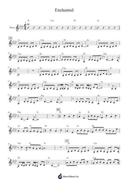 Enchanted Sheet Music by Taylor Swift-Arr.Leron