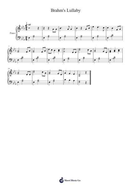 Wiegenlied: Guten Abend, gute Nacht, Op. 49, No. 4 Sheet Music by Johannes Brahms-Arr.Sawhy