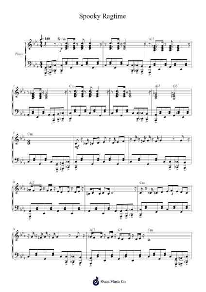 Spooky Ragtime Sheet Music by David Kniberg-Arr.Wavieve Katdy