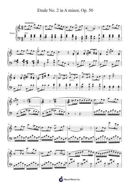 Etude No. 2 in A minor, Op. 50 Sheet Music by Louise Farrenc-Arr.Deanlay Dulsnow