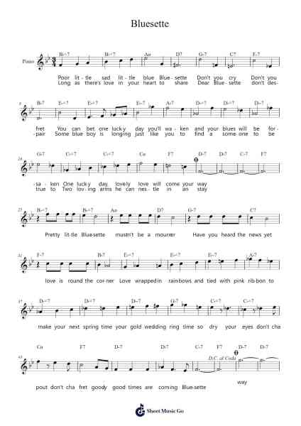 Bluesette Sheet Music by Toots Thielemans-Arr.Wildeh Francesgrace