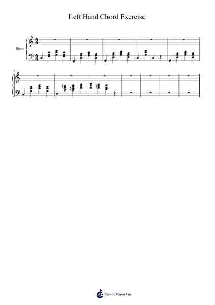 Left Hand Chord Exercise Sheet Music by Lewtor-Arr.Carldith Saxdunn