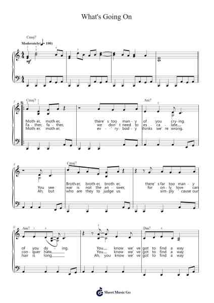 What's Going On Sheet Music by Marvin Gaye-Arr.Chloepole