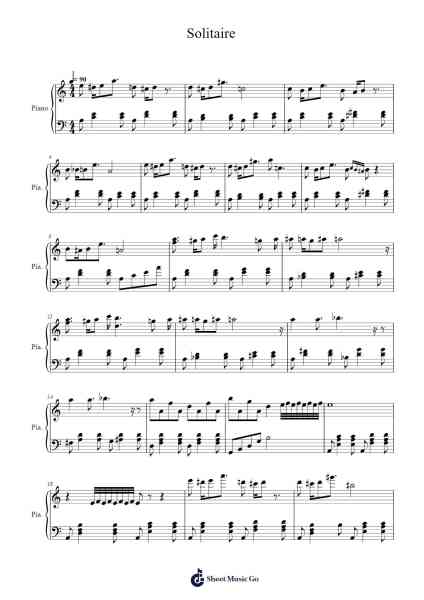 Solitaire Sheet Music by Taythe-Arr.Joycelup