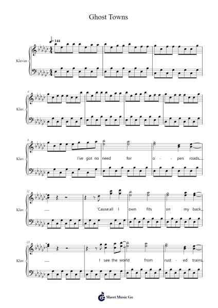 Ghost Towns Sheet Music by Radical Face-Arr.Leoduke Hodwey