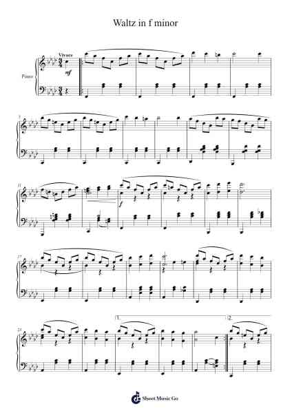 Waltz in F Minor Sheet Music by Mansboyd Zeyes-Arr.Milllas