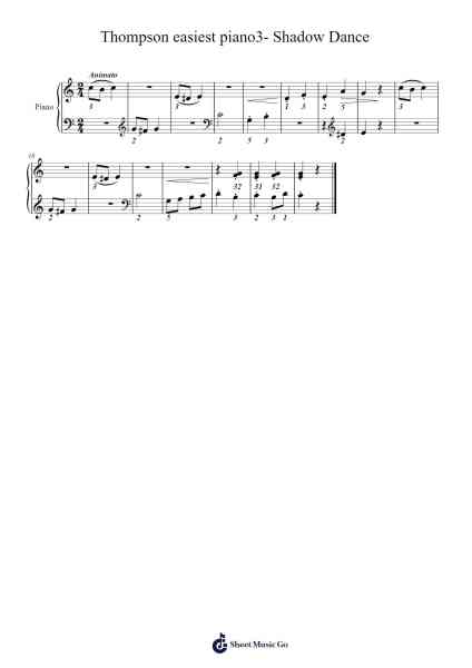 Thompson easiest piano3- Shadow Dance Sheet Music by John Thompson-Arr.Vicbuck Orboyle