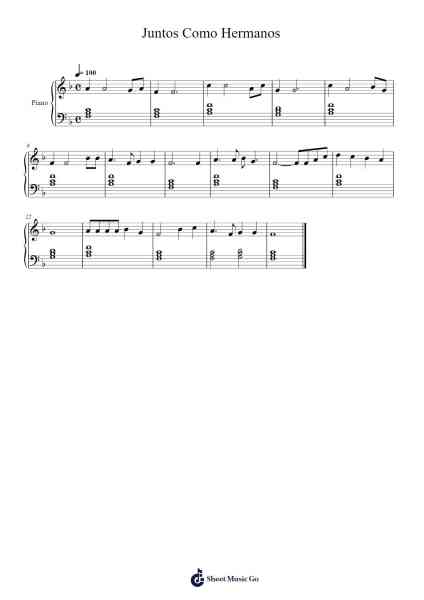 Juntos Como Hermanos Sheet Music by Misc Praise Songs-Arr.Egger Daveky