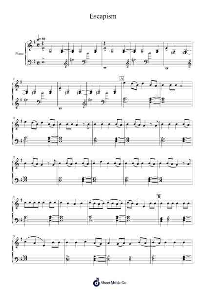 Escapism Sheet Music by RAYE-Arr.Sonsaul Corfort