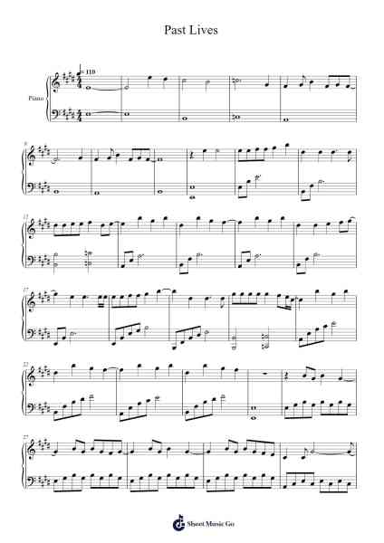 Past Lives Sheet Music by BØRNS-Arr.Coto