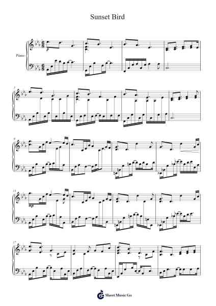 Sunset Bird Sheet Music by Yiruma-Arr.Latbel Conler