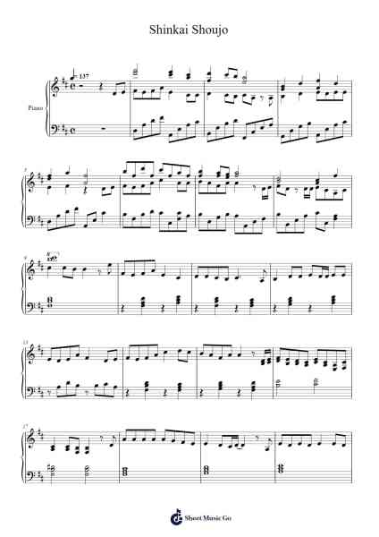 Shinkai Shoujo Sheet Music by Yuuyu-P-Arr.Ivessid