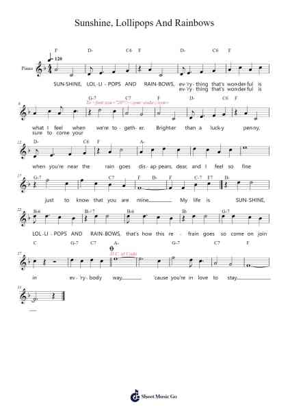 Sunshine, Lollipops And Rainbows Sheet Music by Lesley Gore-Arr.Twainsel