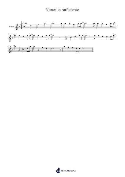 Nunca es suficiente Sheet Music by Natalia Lafourcade-Arr.Beerthune