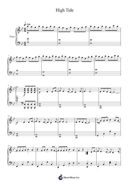 High Tide Sheet Music by Moona Hoshinova-Arr.Corsay Parhys