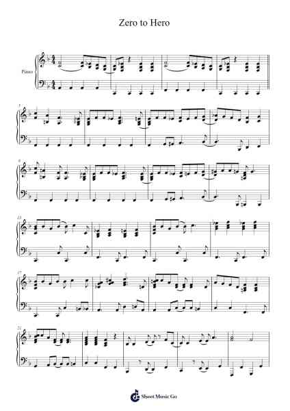 Zero to Hero Sheet Music by ABBA-Arr.Payrusk