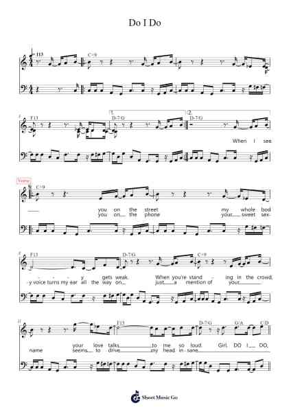 Do I Do Sheet Music by Stevie Wonder-Arr.Wildech Mopold