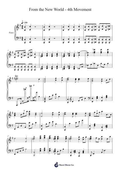 Symphony No. 9 in E Minor, "From the New World", Op. 95, B. 178: IV. Allegro con fuoco Sheet Music by Antonín Dvořák-Arr.Hula
