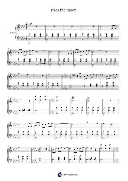 rises the moon Sheet Music by Liana Flores-Arr.Holmesmax