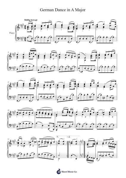 German Dance in A Major Sheet Music by szekelyga-Arr.Colhill Crichjo