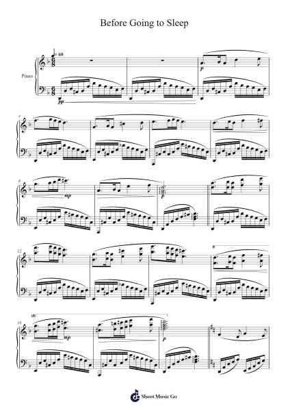 Before Going to Sleep Sheet Music by Masao Aichi-Arr.Benga