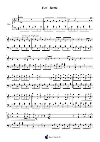 Bee Theme Sheet Music by Helen Martyniuk-Arr.Mollnie Sampham