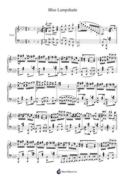 Blue Lampshade Sheet Music by Tom Brier-Arr.Betle
