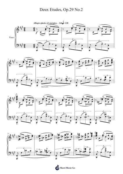 Etude for the Left Hand Alone in A-flat Major, Op. 29, No. 2 Sheet Music by Felix Blumenfeld-Arr.Keykins Micklass