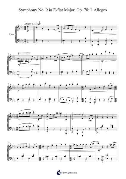 Symphony No. 9 in E-flat Major, Op. 70: I. Allegro Sheet Music by Dmitri Shostakovich-Arr.Iannet Shelac