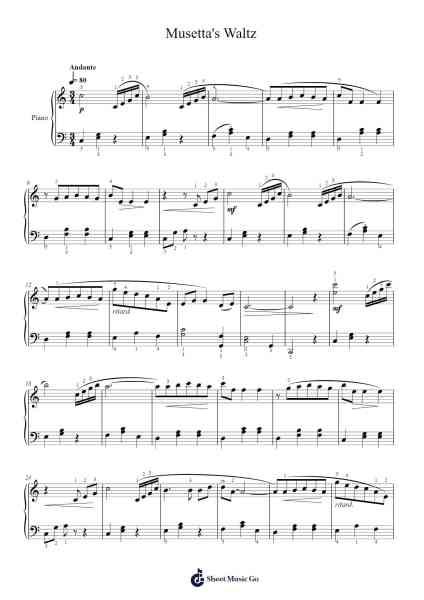 Musetta's Waltz from La Bohème Sheet Music by Giacomo Puccini-Arr.Sailshead Verborn