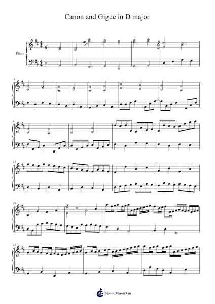 Canon and Gigue in D Major, P.37 Sheet Music by Johann Pachelbel-Arr.Ianjim