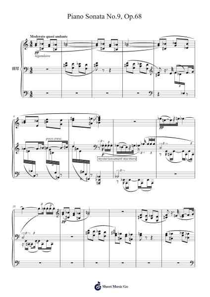 Piano Sonata No. 9, Op. 68 Sheet Music by Alexander Scriabin-Arr.Chamcarr Cherbard