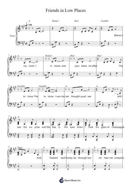 Friends in Low Places Sheet Music by Garth Brooks-Arr.Joyphrey