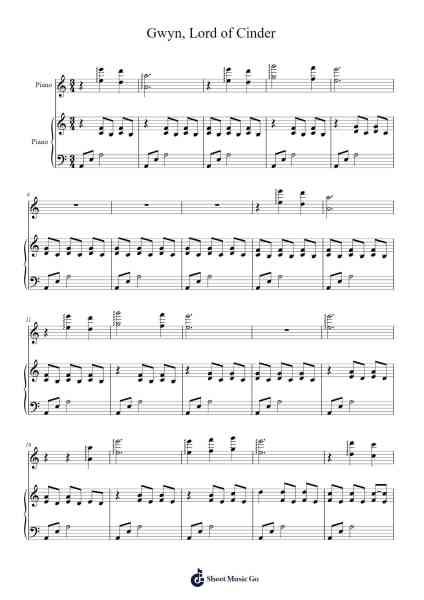 Gwyn, Lord of Cinder Sheet Music by Motoi Sakuraba-Arr.Payyule