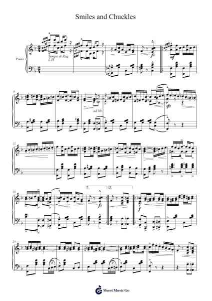 Smiles and Chuckles Sheet Music by Paul Biese/F. Henri Klickmann-Arr.Saslaide Wattvic
