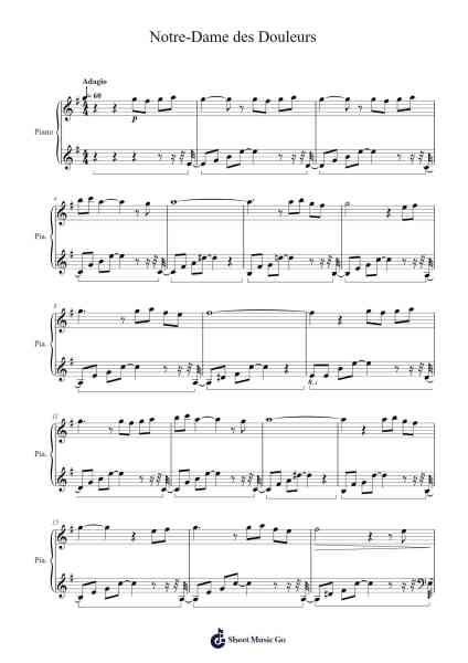Notre-Dame des Douleurs Sheet Music by Yukie Nishimura-Arr.Windwood
