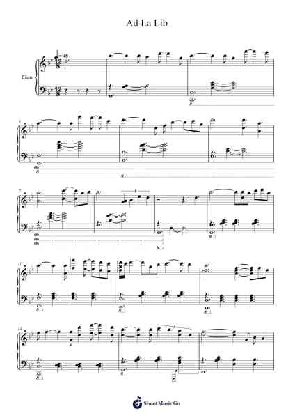 Ad La Lib Sheet Music by Hiroyuki Sawano-Arr.Bushdiah Kenthood