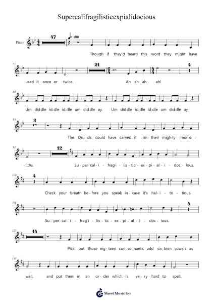 Supercalifragilisticexpialidocious Sheet Music by Richard M. Sherman-Arr.Kyleyy