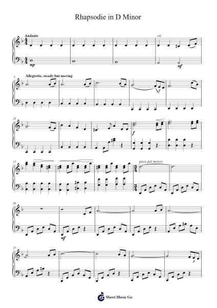 Rhapsodie in D Minor Sheet Music by Callie Tullos-Arr.Morelard