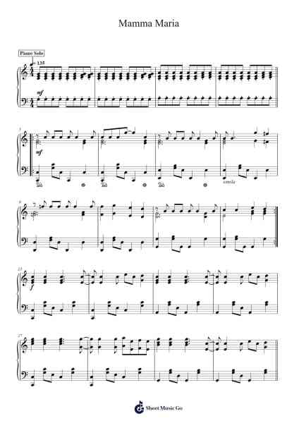 Mamma Maria Sheet Music by Ricchi e Poveri-Arr.Wentio Termaltz