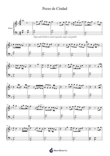 Peces de Ciudad Sheet Music by Joaquín Sabina-Arr.Harloise Hanett