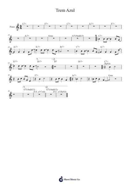 Trem Azul Sheet Music by Lô Borges/Milton Nascimento-Arr.Shamens Xedric