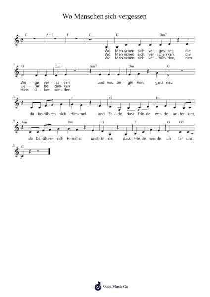 Wo Menschen sich vergessen Sheet Music by Bradphy Jonald-Arr.Beroll