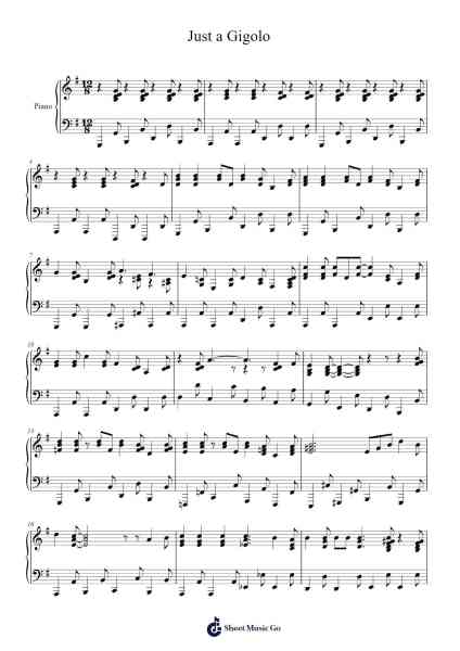 Just a Gigolo Sheet Music by Louis Prima-Arr.Juneven
