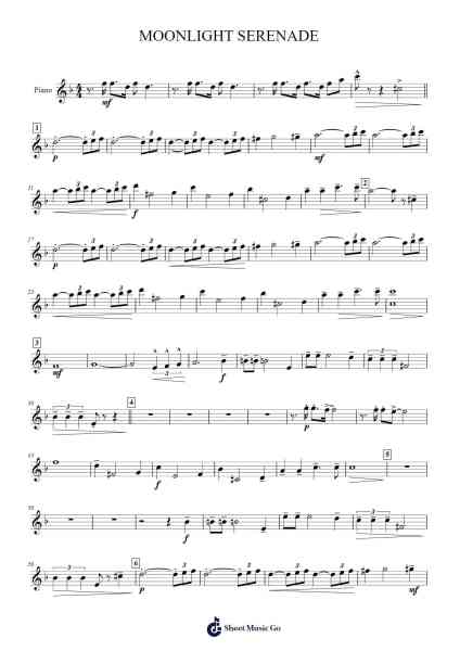 MOONLIGHT SERENADE Sheet Music by Glenn Miller-Arr.Babvieve Themew